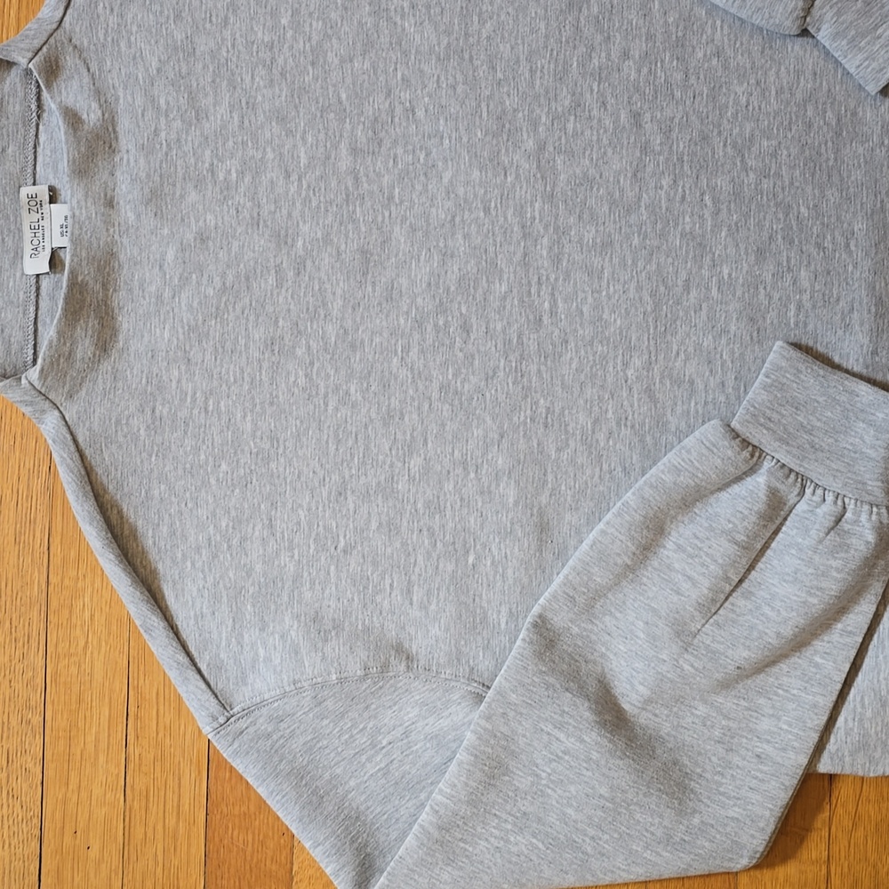 Rachel Zoe, Mockneck Boxy Drop Shoulder Sweatshirt, Gray, EUC, Women's XL - Picture 5 of 14